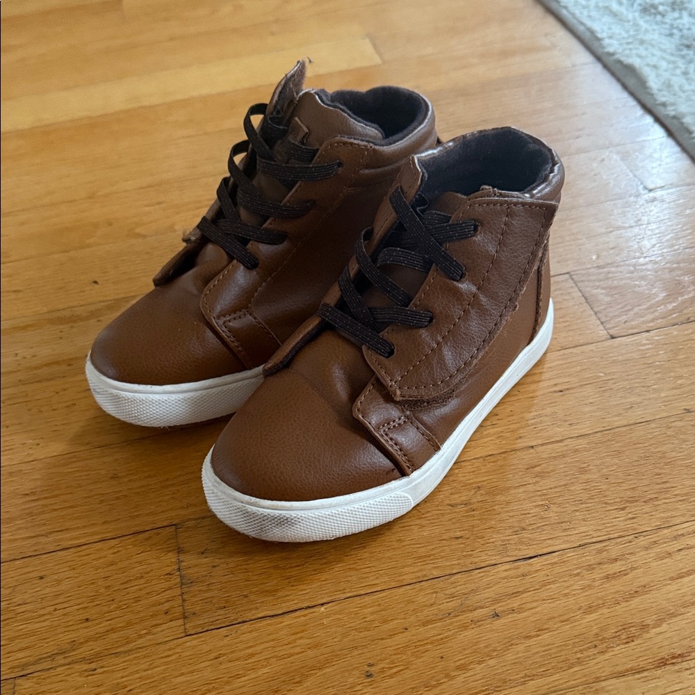 Wonder Nation Brown High-Top Kids Sneakers